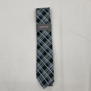 Michael Kors Men's Glover Plaid Jade Necktie NWT $69.50 Retail
